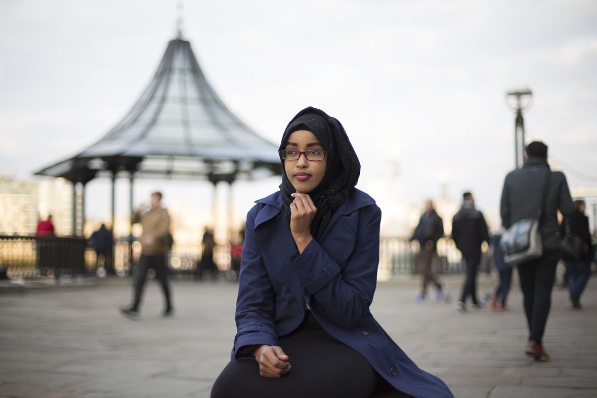 Hodan Omar, 27, from Somalia, chose to be photographed near London Bridge because 'it’s here that I got my first work placement. I gained skills and self-confidence, and felt more hopeful about the future.'
