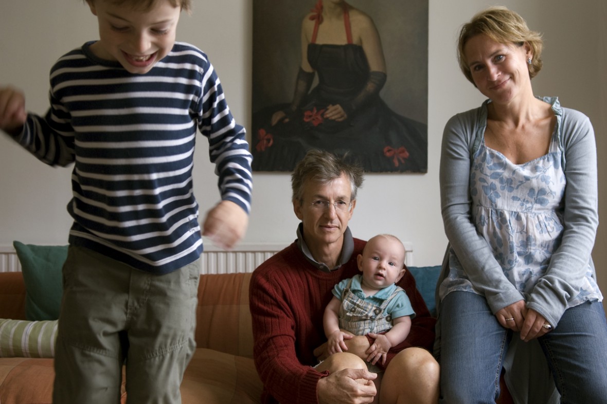 Richard Addis and Helen Schlesinger with their children Theo and Sebastian